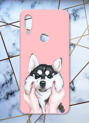 Матовий чохол з рожевими боками на xiaomi redmi note 7/7 pro :: мордочка /принт 121/