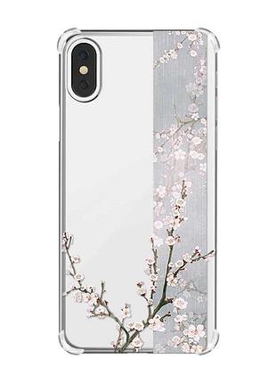 Чохол з потовщеними кутами на iphone x/xs :: квітуча сакура (принт 285)