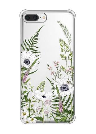 Чохол з потовщеними кутами на iphone 7 plus/ 8 plus :: квіти польові (принт 363)