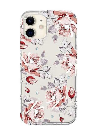 Прозорий чохол на iphone 12 mini :: фон троянди (принт 273)