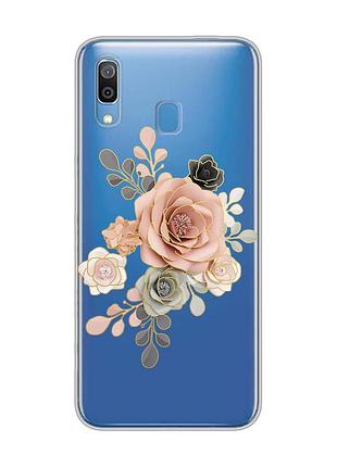 Прозрачный чехол на samsung galaxy a30 (2019)/a20 (2019) розы (принт 275)