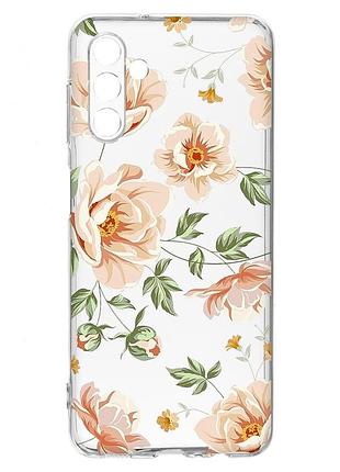 Прозрачный чехол на samsung a04s/a13 5g :: цветы пастельные (принт 277)
