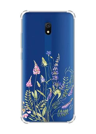Чехол с утолщенными углами на xiaomi redmi 8a :: цветочная идиллия (принт 382)
