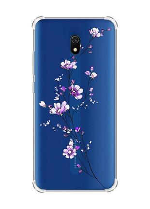 Чохол з потовщеними кутами на xiaomi redmi 8a :: гілочка квітів (принт 278)