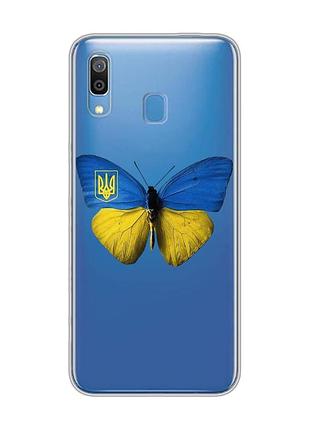 Прозорий чохол на samsung galaxy a30 (2019)/a20 (2019) метелик україна (принт 255)
