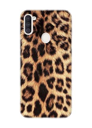 Матовый чехол на samsung galaxy a11 :: леопардовый дизайн (принт 383)