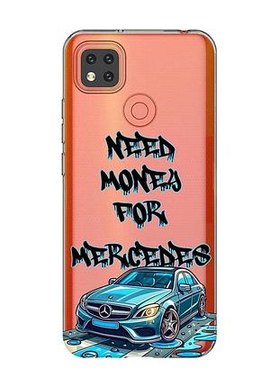Прозрачный чехол с рисунком мерседес для xiaomi redmi 9c/10a :: хочу мерседес (принт 387)
