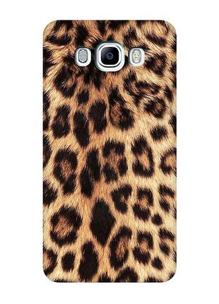 Матовый чехол с бирюзовыми боками на samsung galaxy j7(2016) j710 :: леопардовый дизайн (принт 383)