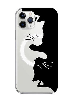 Магнитный чехол на iphone 11 pro max с поддержкой magsafe :: кошечки (принт 118)
