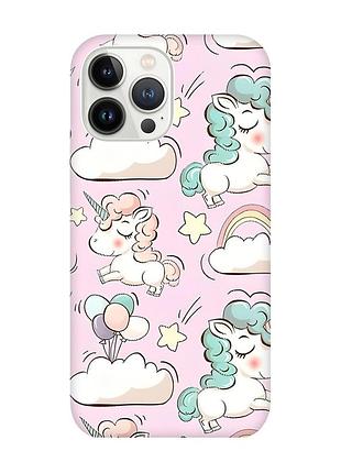 Магнитный чехол на iphone 14 pro max с поддержкой magsafe :: единороги (принт 106)