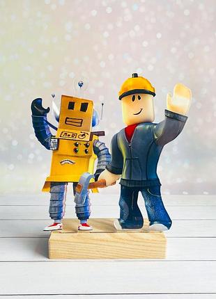 Дитячий нічник робот і будівельник з роблокса roblox (дизайн 26)