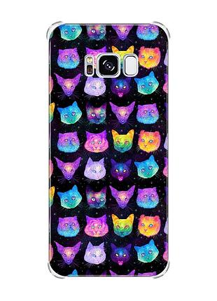 Чохол з потовщеними кутами на samsung galaxy s8 :: котики фон (принт 362)