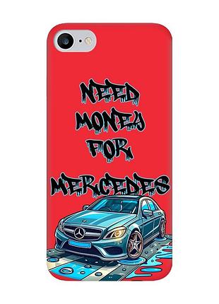 Матовый красный чехол на iphone 7 / 8 :: хочу мерседес (принт 387)