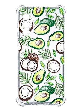 Чохол з потовщеними кутами на samsung galaxy a25 (a256) :: авокадо і кокос (принт 303)