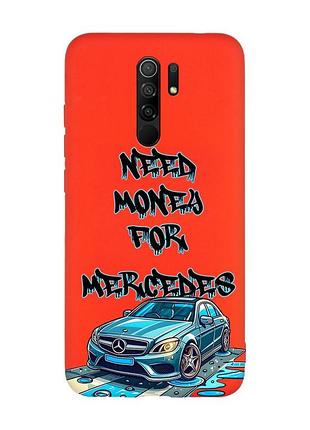 Матовый красный чехол на xiaomi redmi note 8 pro :: хочу мерседес (принт 387)