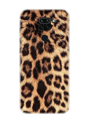 Матовый чехол на xiaomi redmi note 9 :: леопардовый дизайн (принт 383)