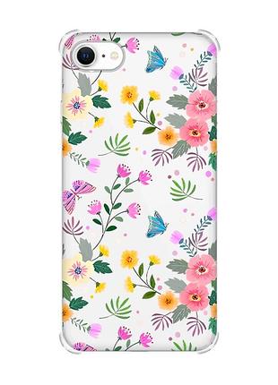 Чохол з потовщеними кутами на iphone 7/ 7s/ 8/ 8s :: квітковий фон (принт 369)