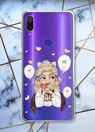 Прозорий чохол на xiaomi redmi note 7/7 pro :: українка з солодощами /принт 175/