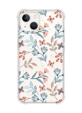 Чохол із потовщеними кутами на iphone 14 plus :: квітковий фон (принт 370)
