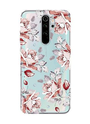 Прозрачный чехол на xiaomi redmi note 8 pro :: фон розы (принт 273)