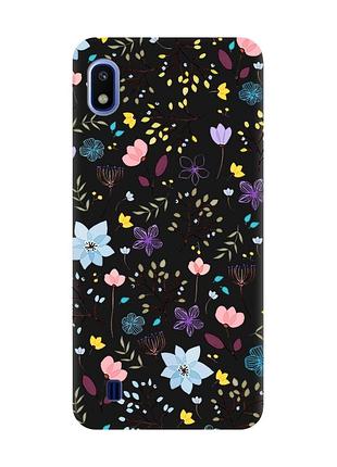 Матовый черный чехол на samsung galaxy a10 (2019) a105 :: цветочный фон (принт 267)