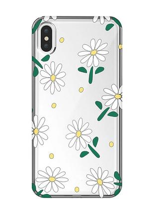 Прозорий чохол на iphone xs max :: ромашки (принт 368)