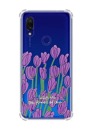 Чохол з потовщеними кутами на xiaomi redmi 7 :: тюльпани /принт 265/