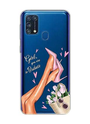 Прозорий чохол на samsung galaxy m31 :: ніжки (принт 62)