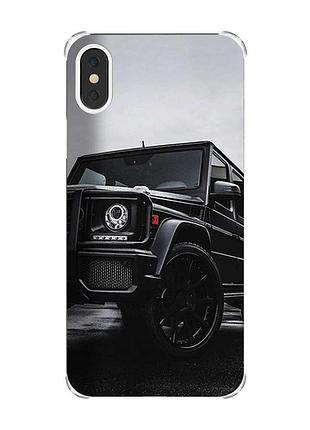 Чехол с утолщёнными углами на iphone x/xs :: авто чёрное (принт 234)