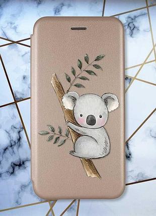 Чохол-книжка з малюнком на xiaomi redmi 7 :: золотий :: коала /принт 132/