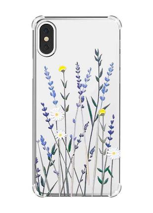 Чехол с утолщёнными углами на iphone x/xs :: полевые цветы (принт 270)