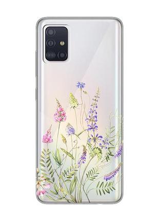Прозорий чохол на samsung galaxy a71/a715 :: квіткова ідилія (принт 382)