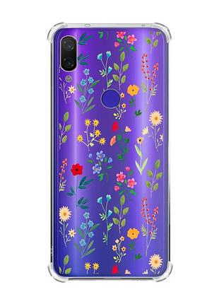 Чохол з потовщеними кутами на xiaomi redmi note 7/7 pro :: квітковий фон /принт 269/