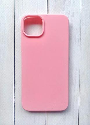 Матовый силиконовый чехол на iphone 15 plus розовый