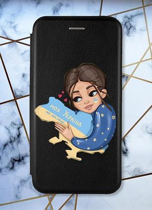 Чохол-книжка з малюнком на xiaomi redmi 7 :: чорний :: моя україна /принт 2/