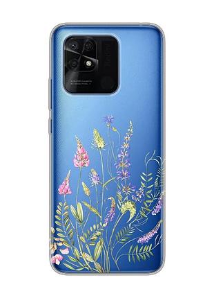 Прозрачный чехол на xiaomi redmi 10c :: цветочная идиллия (принт 382)