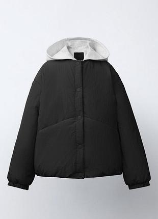 Zara новая крутая с биркой демисезонная курточка на девочку со вставками балахона