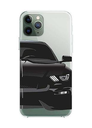 Прозорий чохол на iphone 12 / 12 pro :: авто чорне (принт 232)