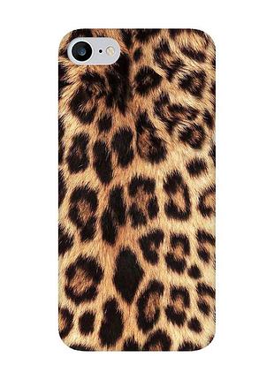 Матовый чехол с красными боками на iphone 7 / 8 :: леопардовый дизайн (принт 383)