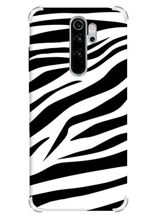 Чехол с утолщёнными углами на xiaomi redmi note 8 pro :: фон зебра (принт 92)