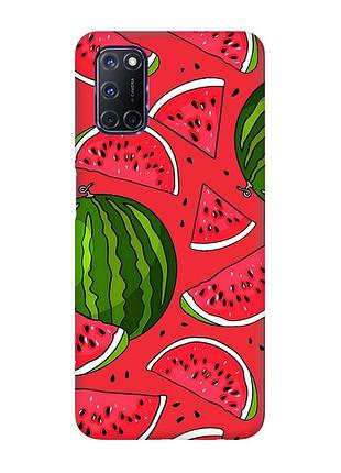 Матовий червоний чохол на oppo a52/ a72/ a92 :: кавуни (принт 341)