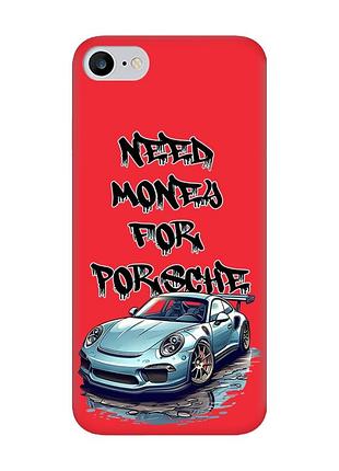 Матовий червоний чохол на iphone 7 / 8 :: хочу порше (принт 385)