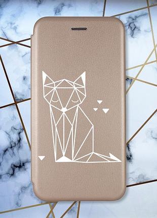Чехол-книжка с рисунком для xiaomi redmi note 8 pro золотой; лиса (принт 127)