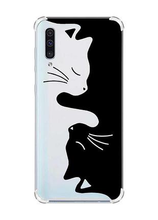 Чехол с утолщёнными углами на samsung galaxy а50 (2019) а505 :: кошечки (принт 118)