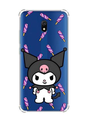 Чехол с утолщенными углами на xiaomi redmi 8a куроми (принт 390)