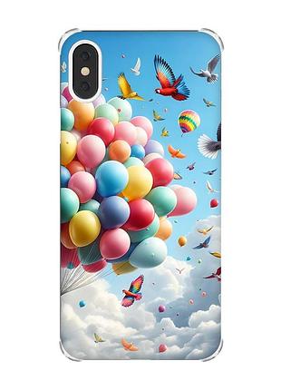 Чехол с утолщёнными углами на iphone x/xs :: воздушные шарики (принт 365)