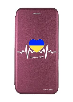 Чохол-книжка з малюнком на xiaomi redmi 7 :: бордовий :: в ритмі зсу /принт 71/