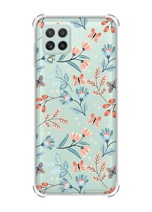 Чохол з потовщеними кутами на samsung galaxy m32/a22/m22 4g :: квітковий фон (принт 370)