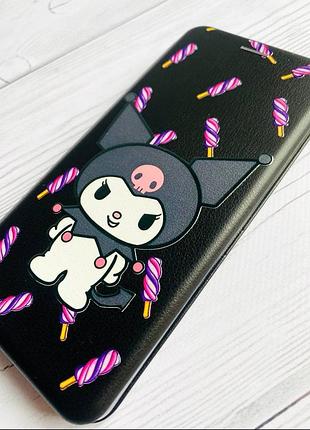 Чохол-книжка чорний з малюнком на xiaomi redmi note 10 / note 10s куромі (принт 390) 3