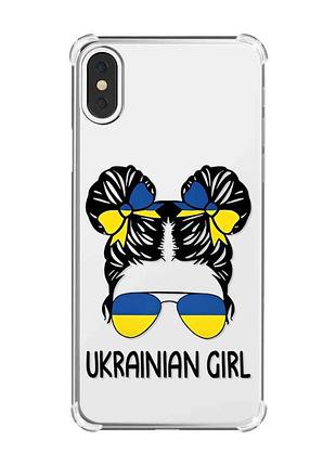 Чехол с утолщёнными углами на iphone x/xs :: украинская девушка (принт 113)